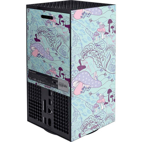 Disney Alice in Wonderland (animated) Mushrooms Print Pattern XBox Series X Digital Edition Console Skin